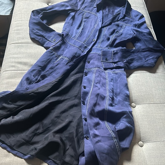 Creatures of the Wind Navy White Trimmed Midi LS Dress Size 6 - Picture 4 of 8